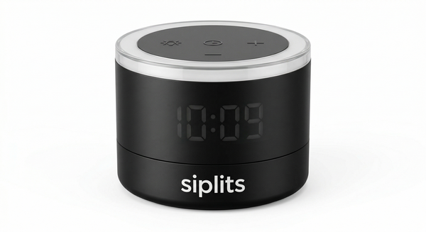 Siplits Modern LED Ambient Desk Clock - Dimmable Ring Light & Digital Alarm