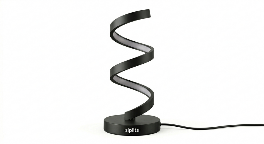 Siplits Modern LED Spiral Table Lamp - Touch Dimmable Contemporary Desk Light