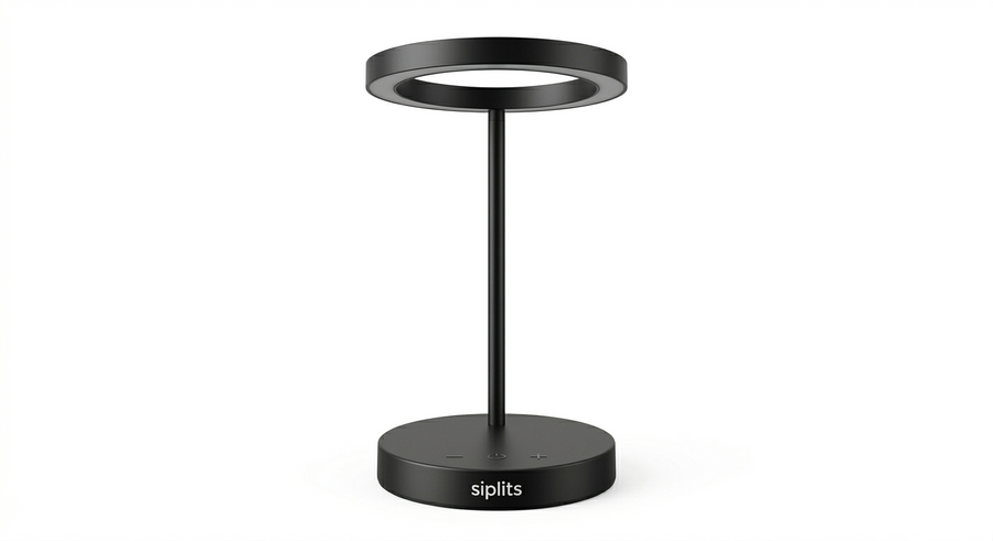 Siplits Modern LED Ring Desk Lamp - Touch Control & Dimmable Eye-Care Light