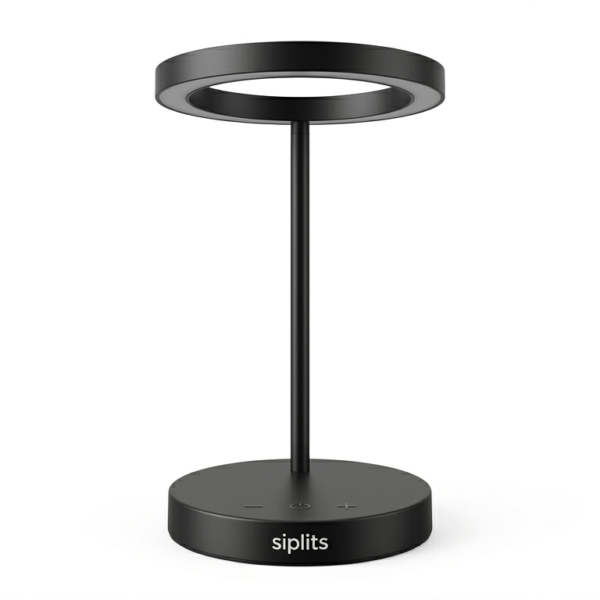 Siplits Modern LED Ring Desk Lamp - Touch Control & Dimmable Eye-Care Light